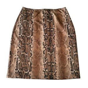 Vintage Gantos Brown Snake Print Pencil Skirt